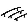 HESTIA HARDWARE 3 Pack - Black Solid Curved Bar Pull