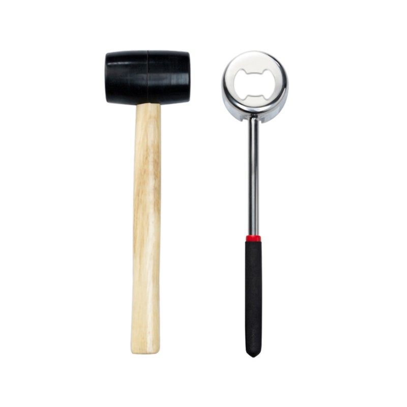 Coconut Opener Tool Set Stainless Steel Coconut Breaker with Rubber