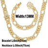 putouzip Miami Cuban Link Chains Set For Men 12/14/20mm 18K