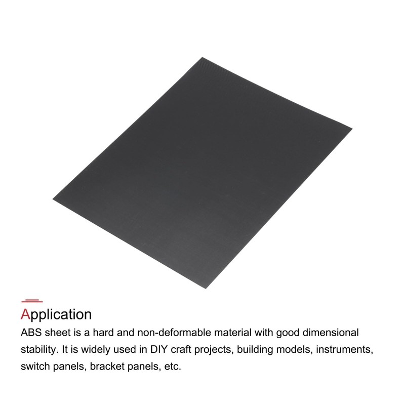 sourcing map Black ABS Plastic Sheet 10 x 8 x