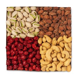 Nuts.com Mixed Nut Sampler – Variety Snack Box for Summer, Memorial Day, Labor Day, Birthday and Holidays – 1.25Lb Gift Package Includes Pistachios, Peanuts, Hickory Smoked Almonds, Roasted and Salted Cashews