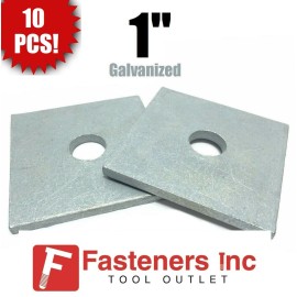 BMD (10) 1" x 3" x .250" Square Bearing Plate Washer Hot Dip Galvanized