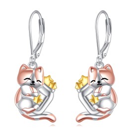 Fox/Flamingos/Dragonfly/Hummingbird Earrings for Women Sterling Silver Fox Jewelry for Women Girls, Sterling Silver, No Gemstone