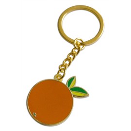 Novel Merk Fruits & Summer Enamel Keychain with Key Ring (Orange, 1)
