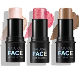 KARLOR Contour Pen Highlighter Blush Stick, 3 Pieces Make Up Pen, Cream Contouring Stick Highlighter Pen Blush Pen, Face Bronze Contour Stick Highlighter Blush Stick Silky Makeup Stick