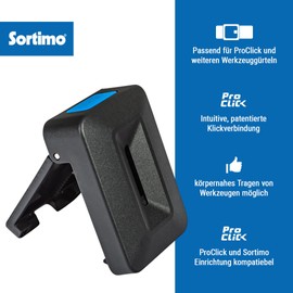 Sortimo ProClick Holder - Universal Tool Holder for ProClick Bags - Secure Click Mechanism with Locking - Belt Compatible up to 5 cm - Ideal for Craftsmen & Service Technicians