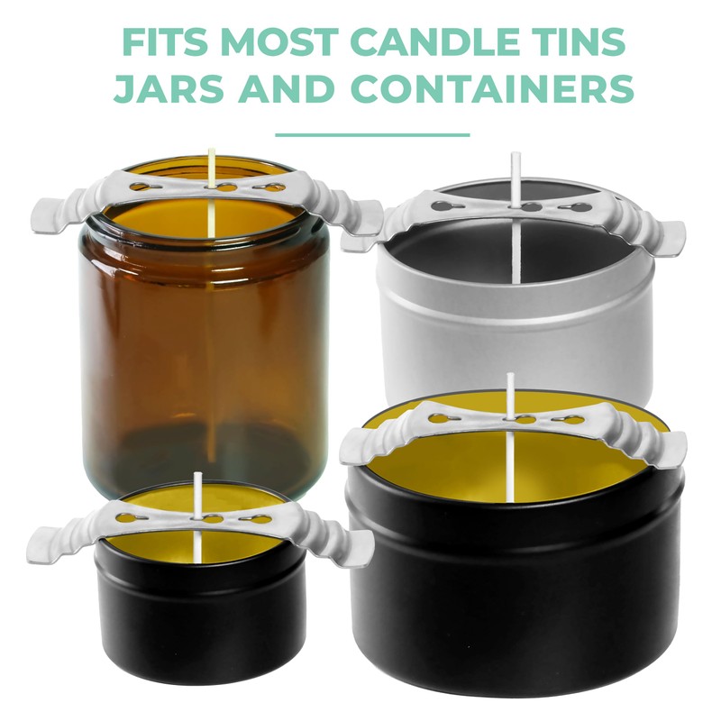 VViViD Candle Wick Holders 25 pcs Kit, Upgraded Steel Centering