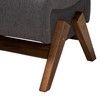 Baxton Studio Hanson Ottoman, One Size, Dark Grey/Walnut Brown