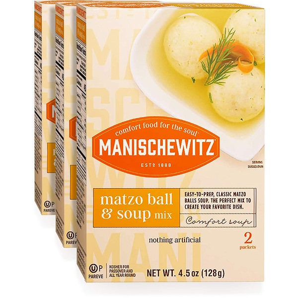Manischewitz Matzo Ball and Soup Mix, 4.5 onzas (paquete de 3)
