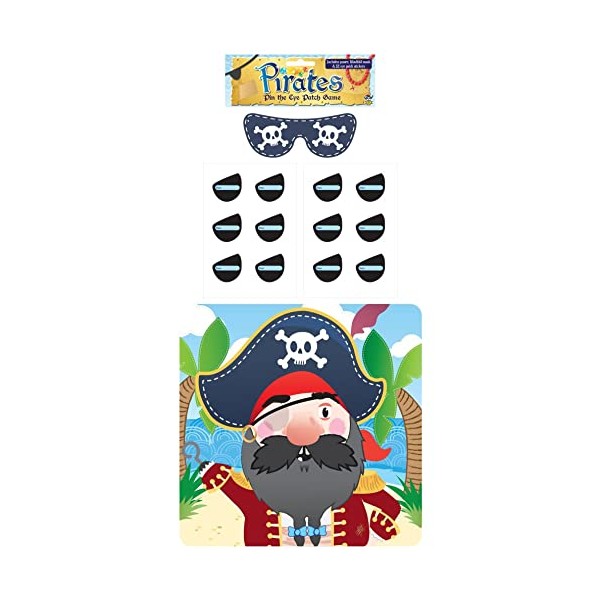Henbrandt Stick The Eye Patch On The Pirate Game - Party Childrens Kids Pin Tail Activity