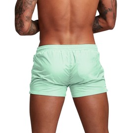 Donason Men's Quick-Drying Swimming Shorts for Men, Sports Shorts, Running Shorts, Men's Sports Shorts, Swimming Shorts with Mesh Lining and Zip Pockets, cyan
