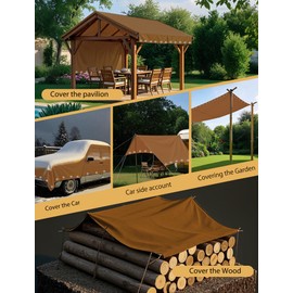 Erfolkerz Canvas Tarp 10x20ft 22Mil Water-Resistant Tarps with Aluminum Grommets, 14OZ UV-Resistant Tarpaulin,Heavy-Duty Multi-Use Cloth Covers for Wood/Car/Roof/Boat/Camp/Canopy