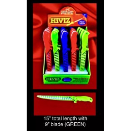 Hiviz- Betts Billy Bay HIVIZ RAZOR SHARP 15" FILET Fillet KNIFE (9" BLADE) HIGH CARBON ST’STEEL, Green