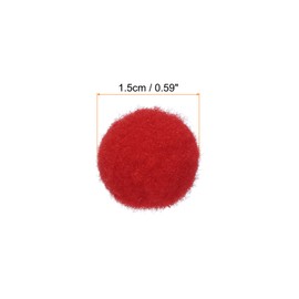 Rebower Pom Pom Soft and Fuzzy Balls Rainbow Craft Pom Pom Fabric [for DIY Creative Crafts Projects Decorations] - 0.59 Inch/Bright Red / 300PCS
