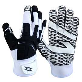 Scale Wear White Stealth Football Lineman Gloves Tach Grip Silicone Adult Men's Youth Sticky Receiver
