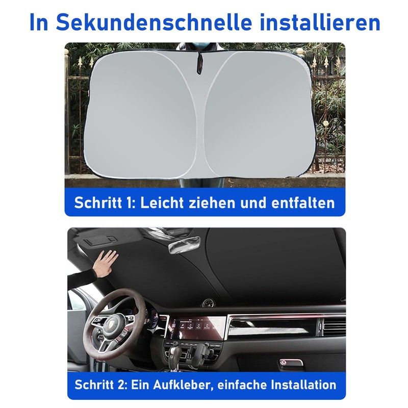 Sun Protection Car Windscreen, Foldable Windscreen Cover for Windscreen, 145