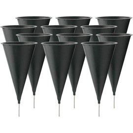 Cemetery Vases for Grave with Spikes Flowers Holder Decorations  Outdoor Memorial Markers Floral Plastic Pot Metal Ground Stakes Medium Set of 12 - Size: Medium, Item Package Quanti: 1