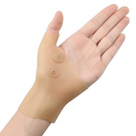 Muñequera de apoyo para pulgar (2 piezas), guantes elásticos de gel para artritis sin dedos con magnetoterapia, férula de compresión de muñeca impermeable para esguinces, tendinitis, túnel carpiano, alivio del dolor de las articulaciones