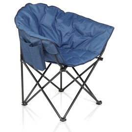 FCH Oversize Camping Chair Padded with Side Pocket, Portable Folding Lounge Patio Chair for Adults, Heavy Duty 400 LBS with Carry Bag, Perfect for Picnic Outdoor