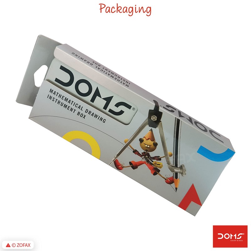 DOMS - 9 Pieces Maths Geometry Box Mathematical Instruments School