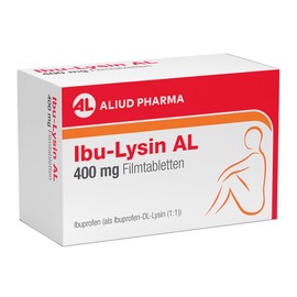 ALIUD PHARMA Ibu-Lysine AL 400 mg Film-Coated Tablets, Pack of 50: For Relief of Pain and Fever, Active Ingredient: Ibuprofen with Lysine