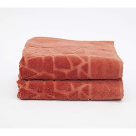 my cocooning Stones 2-Piece Bath Mat Set, Terracotta, High-Quality and Exclusive, Bath Mat Made of 100% Cotton, Bath Mat (50 x 70 cm)