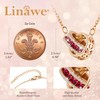 Linawe Ruby Red Rhinestone Necklace for Women, Hypoallergenic Stainless Steel
