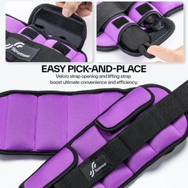 Sportneer Adjustable Ankle Weights for Women and Men：1 Pair 1 2 3 4 6 7 8 10 lbs Upgraded Easily Adjustable Leg Weight, Weighted Wrist Weight Strap for Gym, Fitness, Workout, Walking, Dancing (Purple, 3.5 lbs x 2)