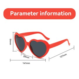 FEZTGVOFA Red Heart Sunglasses Womens, Heart Shaped Sunglasses, Ladies Fashion Heart Glasses, Funny Love Heart Glasses, Vintage Festival Red Sunglasses, for Party, Outdoor, Driving, Valentines Day