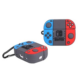Silicone Case for Airpods Pro 2nd Generation, Cute Cartoon Skin Design Charging Earbuds Case Protective Cover Compatible for Airpods pro 2 Case 2022, with Keychain (Gamepad RedBlue)