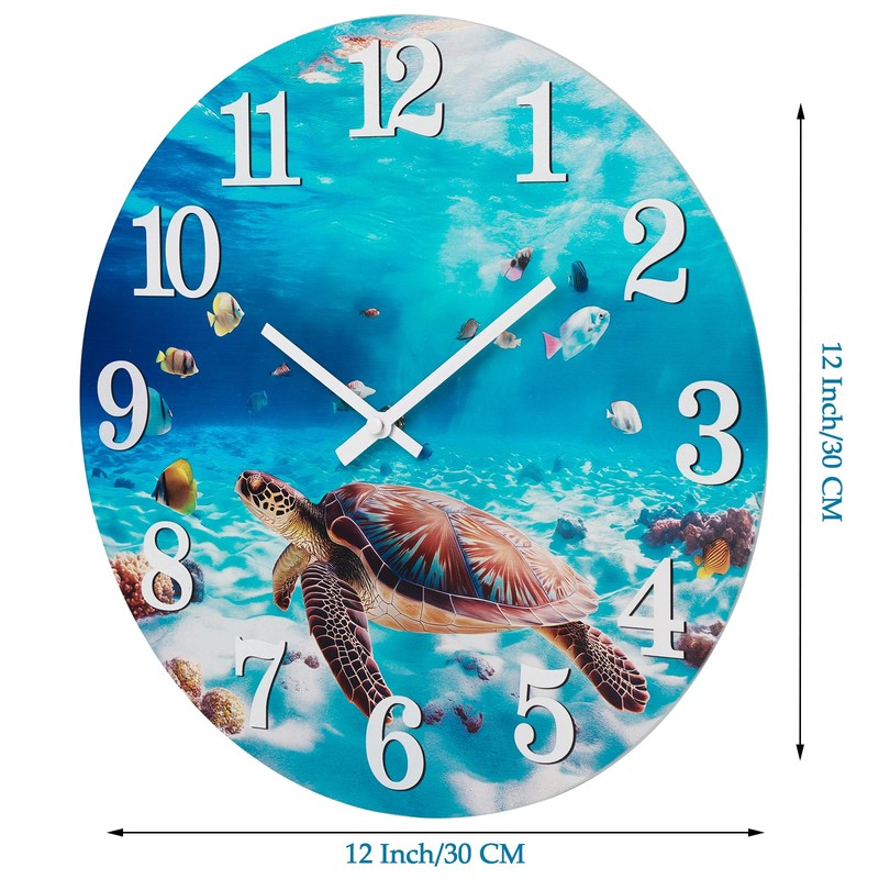 Yoiolclc Outdoor Clock Waterproof Ocean Nautical Wall Clocks for Patio