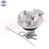HQS 2x Chrome Lever Style Locking Fuel Cap 4" For