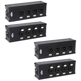 jindaaudio 4-Channel DMX XLR to Ethernet Extender, 3-Pin XLR Male/Female & Ethercon Adapter, Cat5/Cat6/Cat7 Network Cable Converter (2 Pair: Male + Female) | Long-Distance Audio Signal Transmission