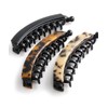 VingTAINE H7572-BE- Banana Clip with Comb, Tortoise Shell Style, Comb,