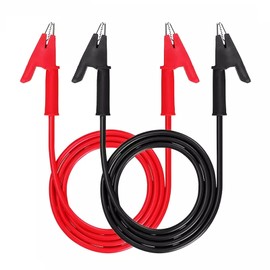 Alligator Clips Electrical, 2 PCS Dual Ended Crocodile Wire Cable with Insulators Clips Test Copper Cable Crocodile Clips Electrical Test Alligator Clip Cables for Multimeter Electrical Testing