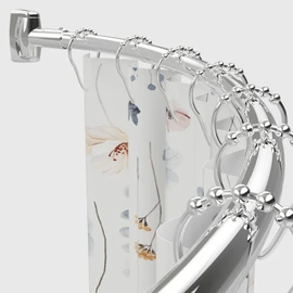Adjustable 30-45 inches Curved Shower Curtain Rod, Premium Stainless Steel Rustproof Shower Rod for Bathroom, Need to Drill, Silver