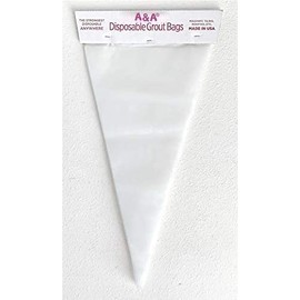 Disposable Grout Bags - Premium Quality - Heavy Duty - Professional Grade - 12" x 24" Clear 2.9mil MDPE - The Strongest Disposable Grouting Bags (50)