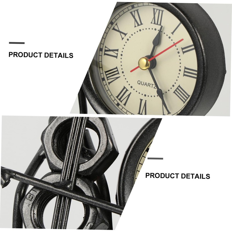 ABOOFAN 2pcs Iron Music Band Clock Shape Ornaments Retro Style