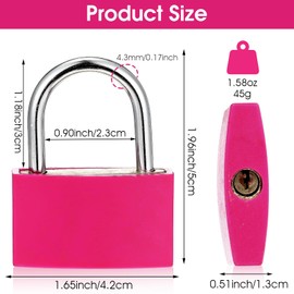 Wanmu 2Pack Aluminum Locker Lock with Key, Large Pad Lock with 1.6inch Wide Lock Body, Waterproof Padlocks for Gym Locker, Shed, Gate, and Storage Unit