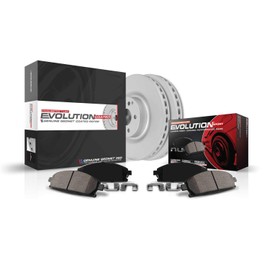 Power Stop CRK6020 Coated Rotor Front Brake Kit- Coated Brake Rotors & Z23 Carbon-Fiber Ceramic Brake Pads and 1 Front Sensor Wire