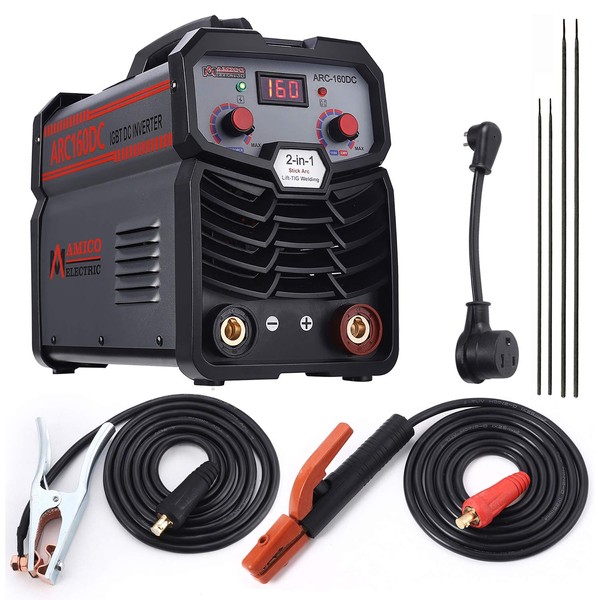 Amico ARC-160DC, 160-Amp Stick Arc & Lift-TIG Combo Welder, 100-250V