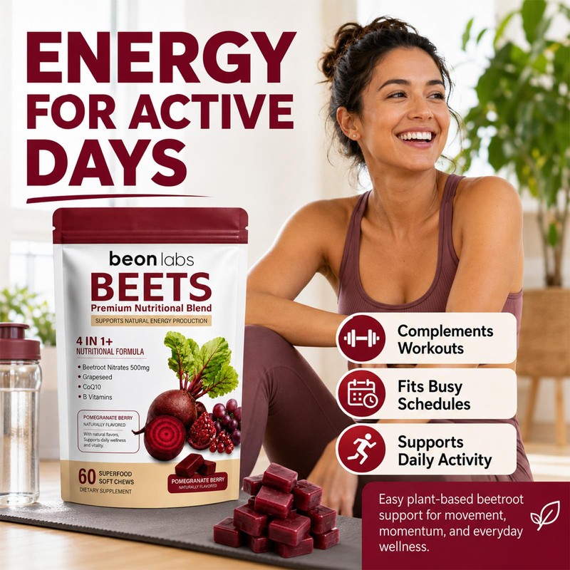 Beet Chews, with L-CoQ10 & Grape Seed, 60 Chew