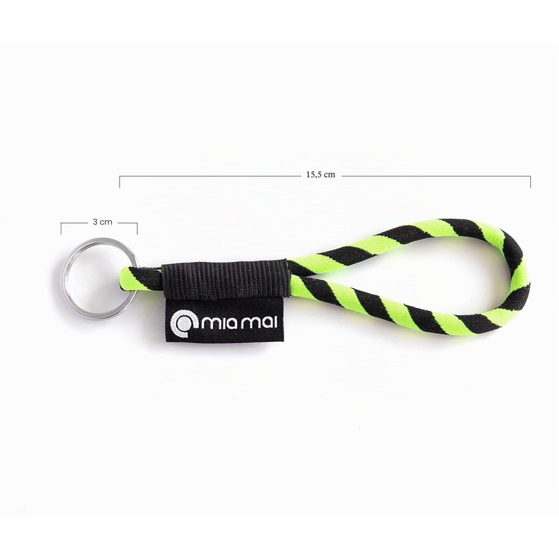 Mia Mai Tubular Lanyard (Yellow/Black, 15 cm), Key Ring Keyring