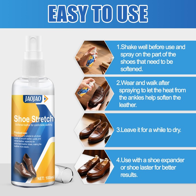 JAOJAO Boot Stretcher Spray, Shoe Stretch Spray for Relieve Tight
