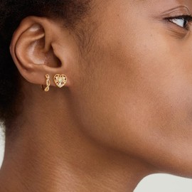 MYEARS Women Gold Huggie Hoop Twisted Earrings Ear Stud Cuff Cubic Zirconia 14K Gold Plated Small Simple Minimalist Hypoallergenic Everyday Jewelry