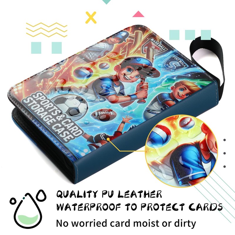 MWLOVER Card Binder for Trading Cards, 4 Pocket Holder Album,