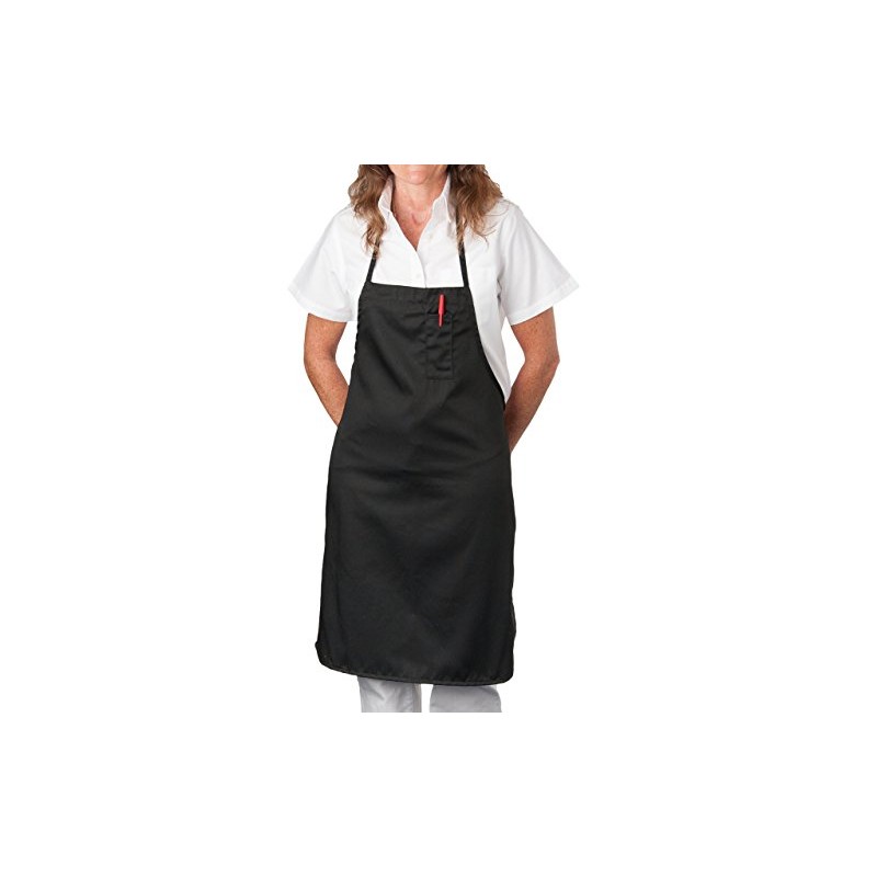 KNG - Black Bib Apron with Pencil Pocket