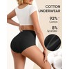YDQ Womens High Waisted Cotton Underwear 4 Pack Tummy Control