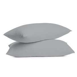 Color Sense 100% Cotton Pillowcases Standard, Queen/Standard Pillow Cases, Percale Cooling Pillow Cover, Cool & Breathable, Soft Finish, Pillow Cases Standard Size - Light Gray