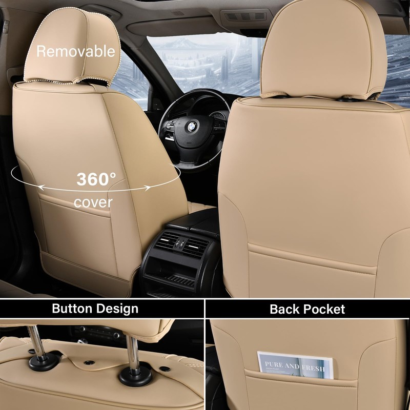 Coverado Car Seat Covers Front Seats, 2 Piece Car Seat